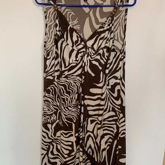 Jones New York Signature Large Leaf Print Midi Dress - Picture 1 of 7
